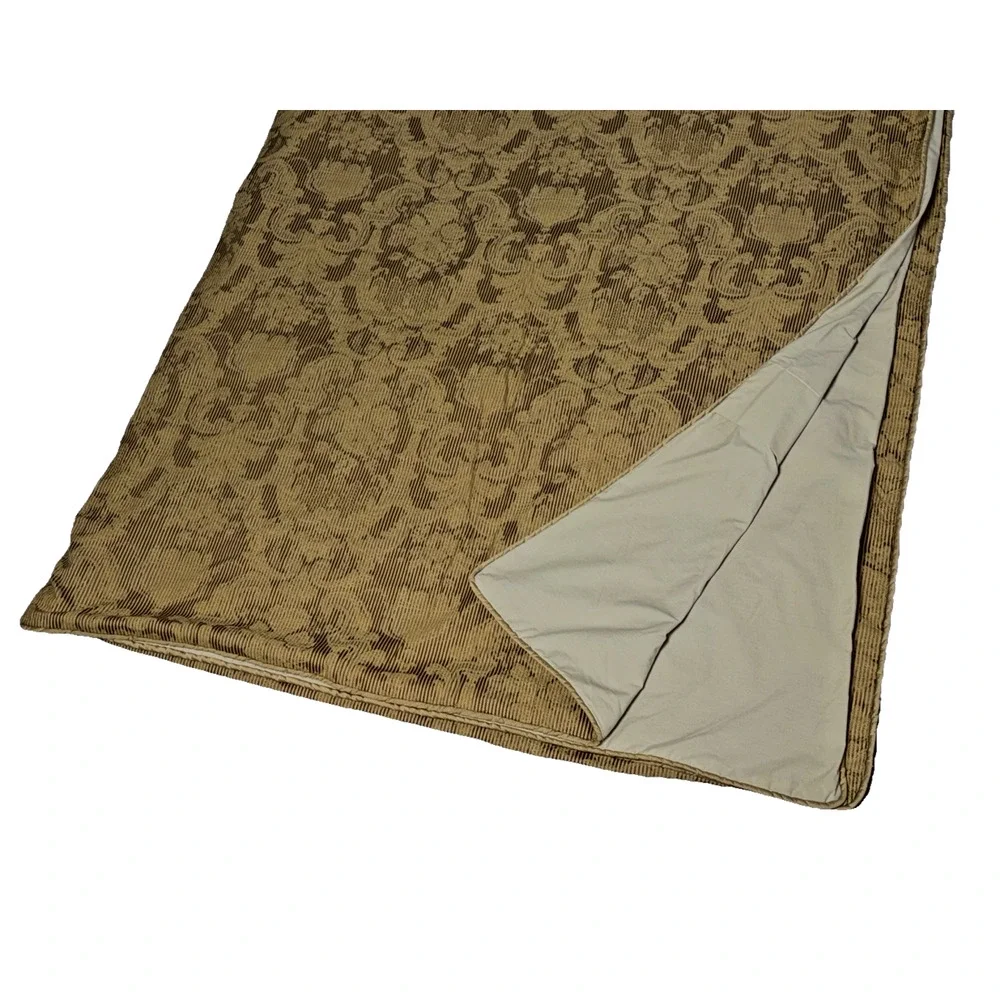 Custom Luxury Duvet Cover Full Size Damask Stripe Print Brown Gold Beige RARE